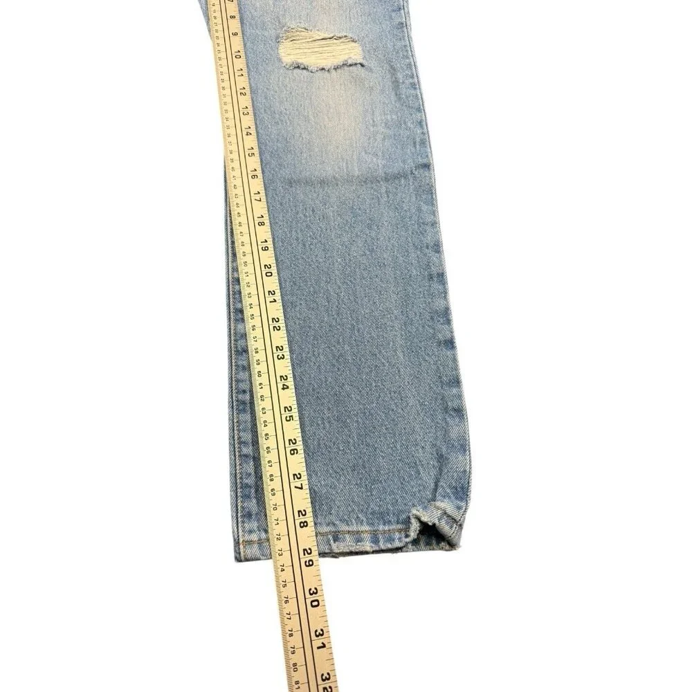 Levi's 501 Jeans 27x30 Blue Light Wash Button Fly S110783 Distressed